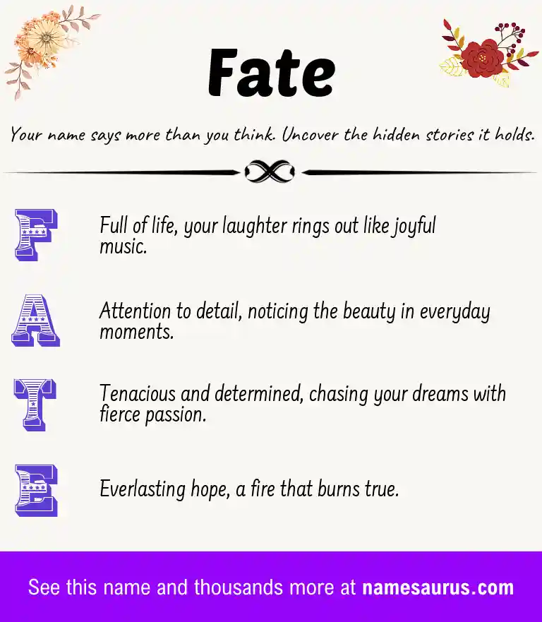 Acrostic poem about Fate.