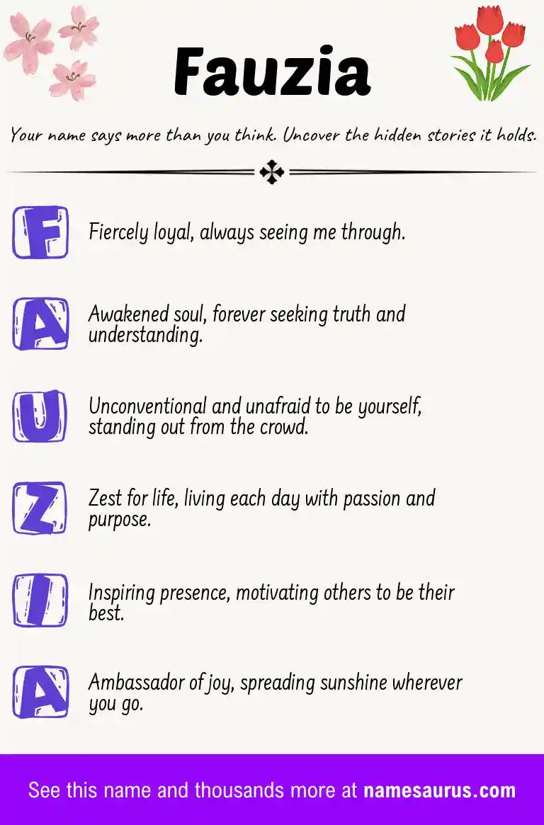 Acrostic poem about Fauzia.