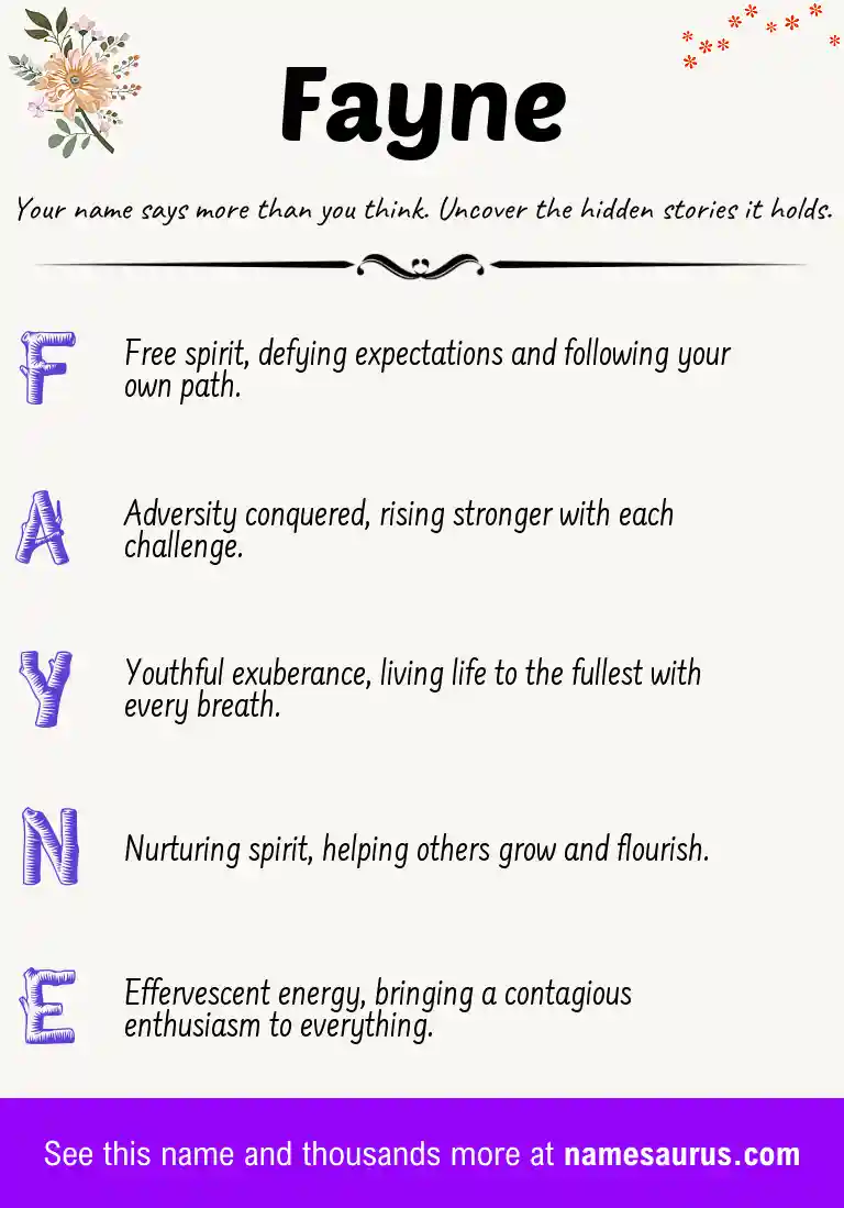 Acrostic poem about Fayne.