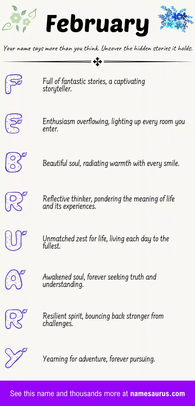 Acrostic poem about February.