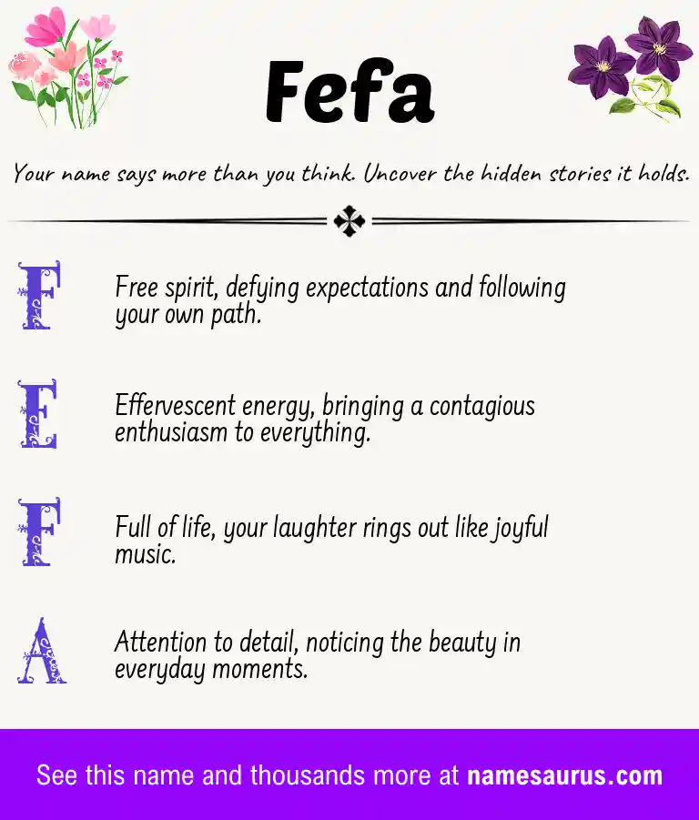 Acrostic poem about Fefa.