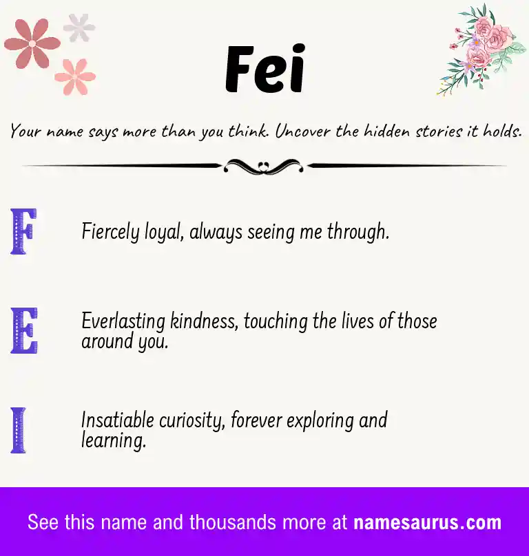 Acrostic poem about Fei.