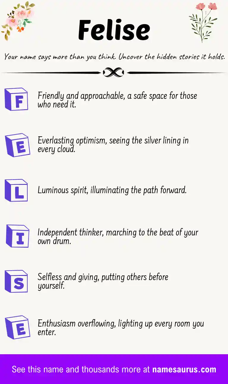 Acrostic poem about Felise.