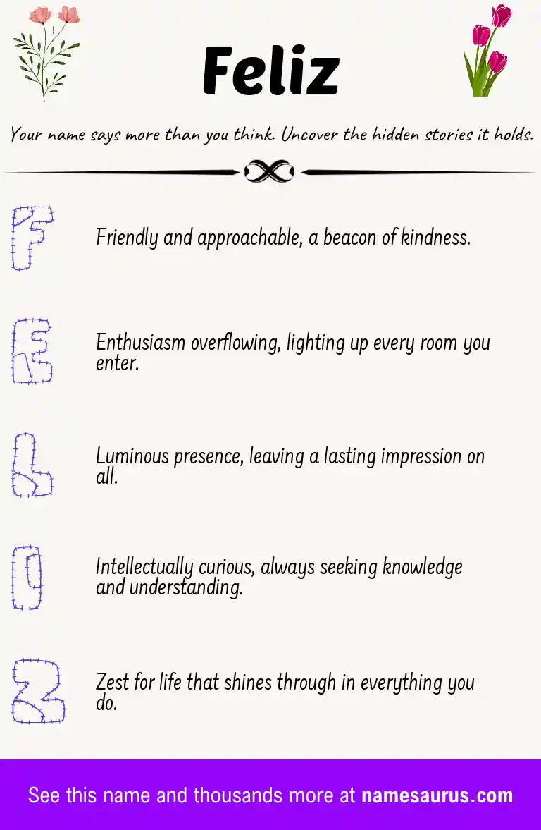 Acrostic poem about Feliz.