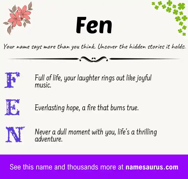 Acrostic poem about Fen.