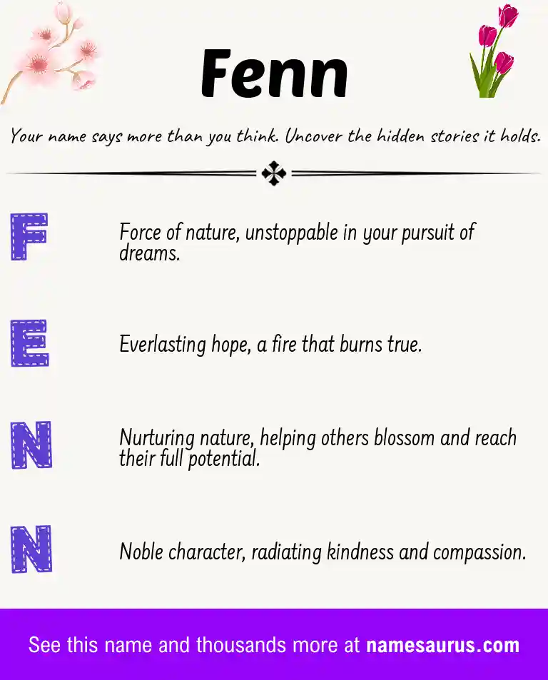 Acrostic poem about Fenn.