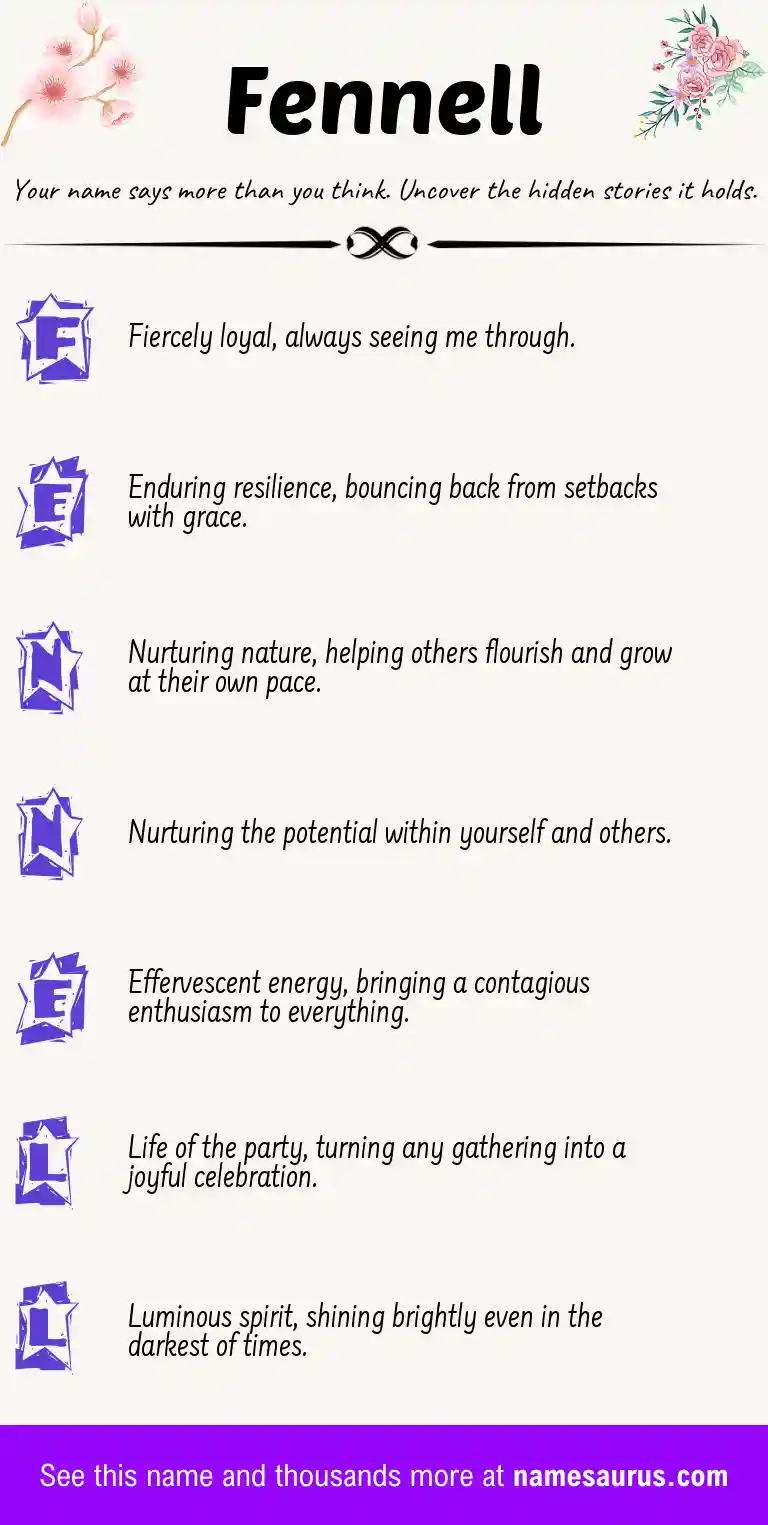Acrostic poem about Fennell.
