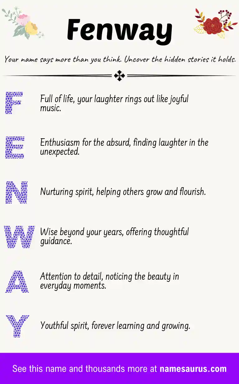 Acrostic poem about Fenway.