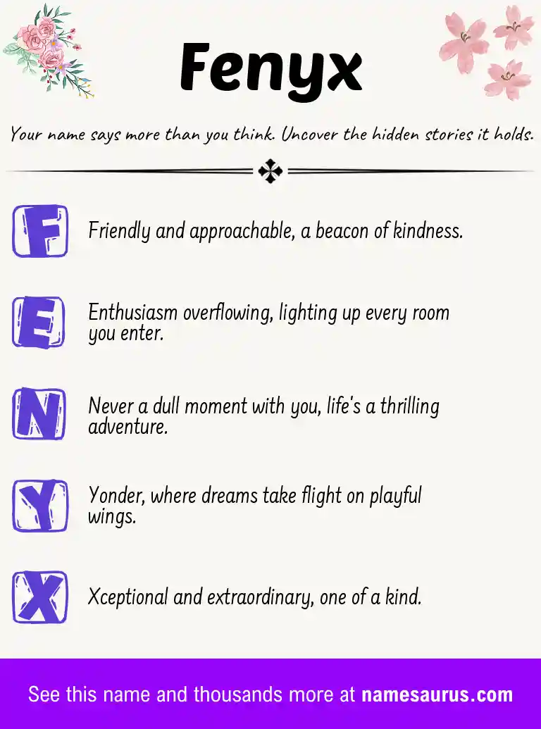 Acrostic poem about Fenyx.
