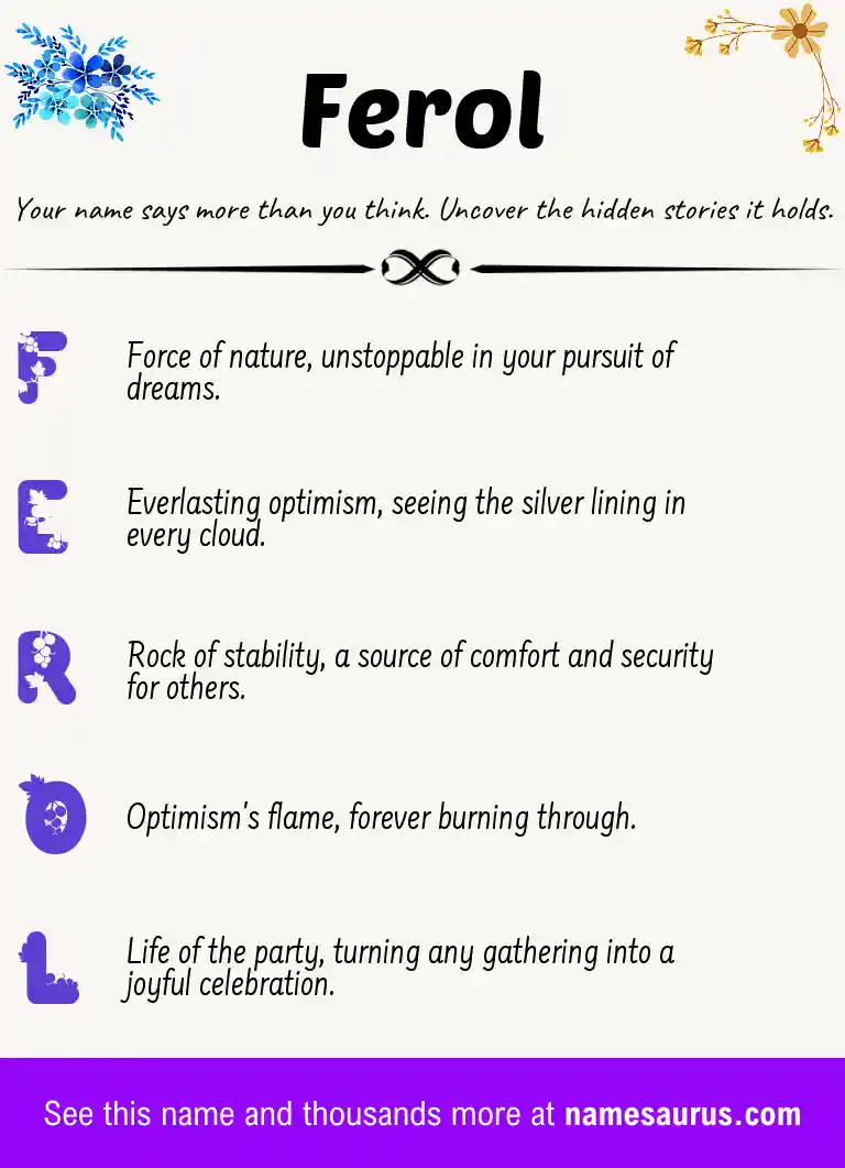 Acrostic poem about Ferol.