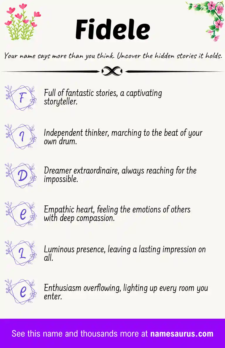 Acrostic poem about Fidele.