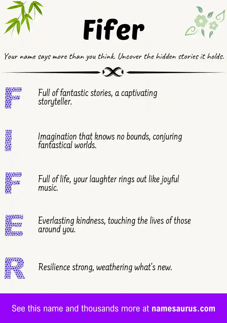 Acrostic poem about Fifer.