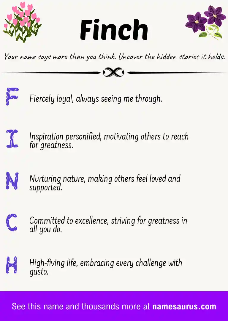 Acrostic poem about Finch.