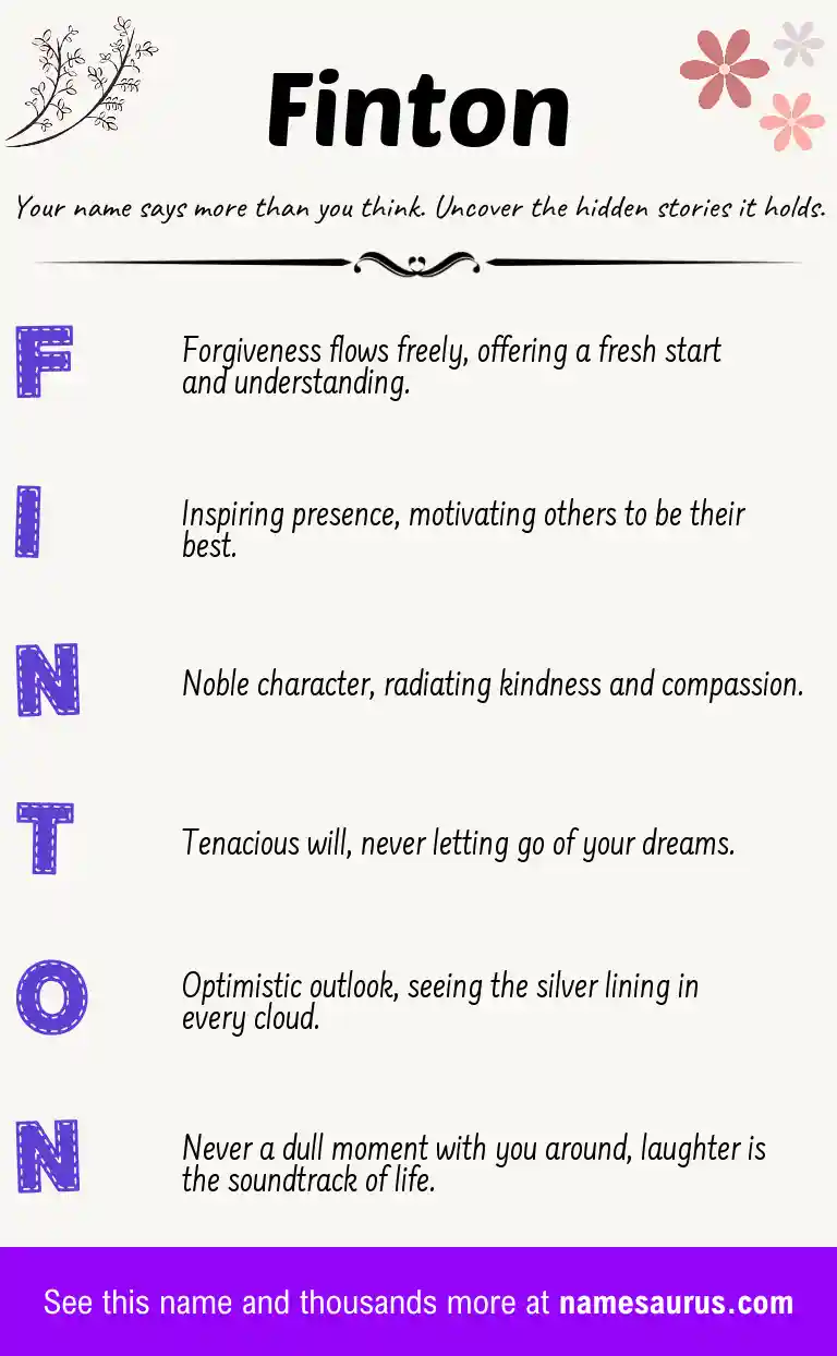 Acrostic poem about Finton.