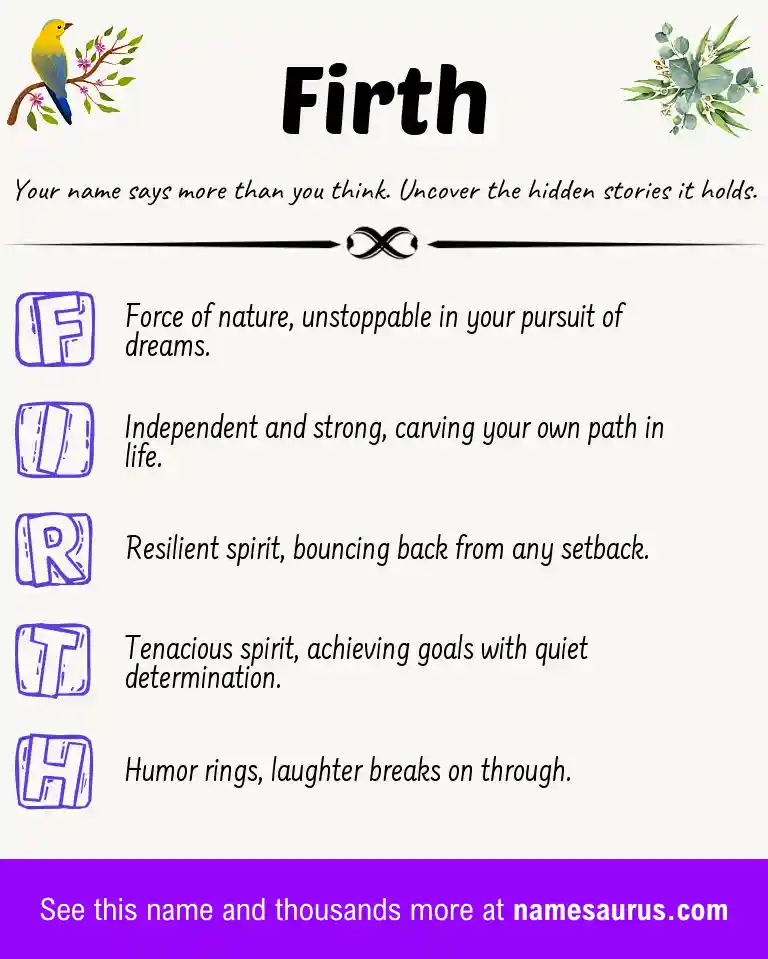Acrostic poem about Firth.