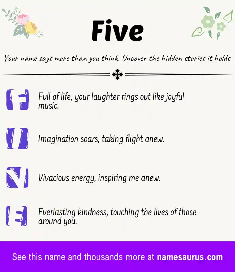 Acrostic poem about Five.