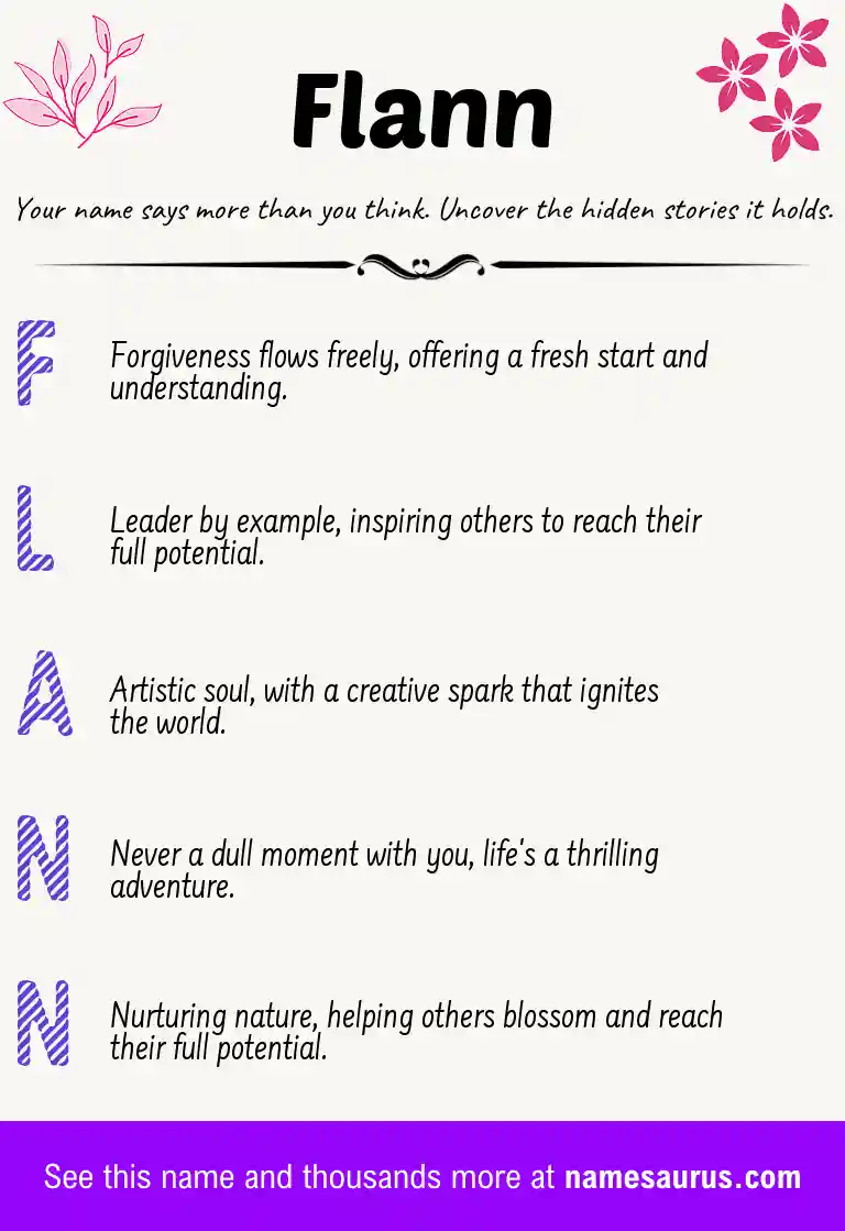 Acrostic poem about Flann.