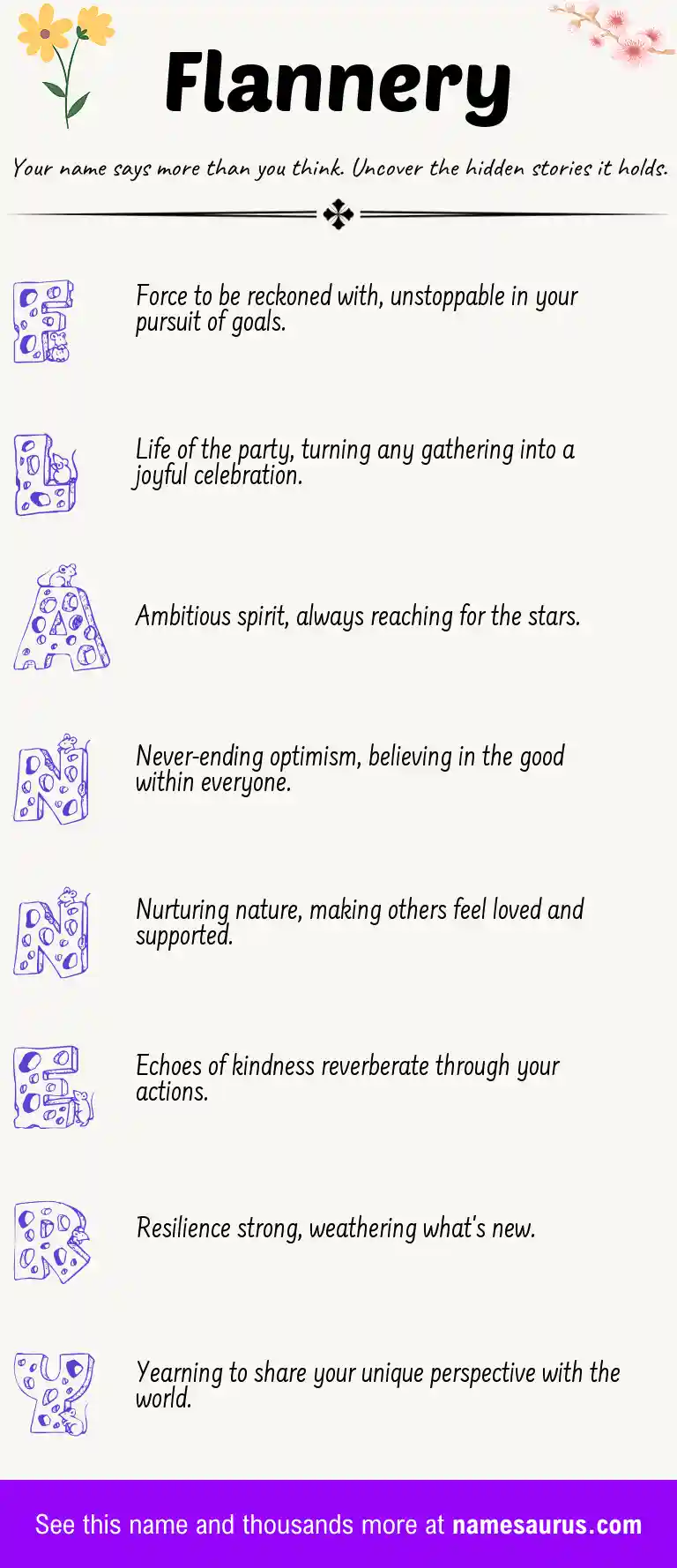 Acrostic poem about Flannery.