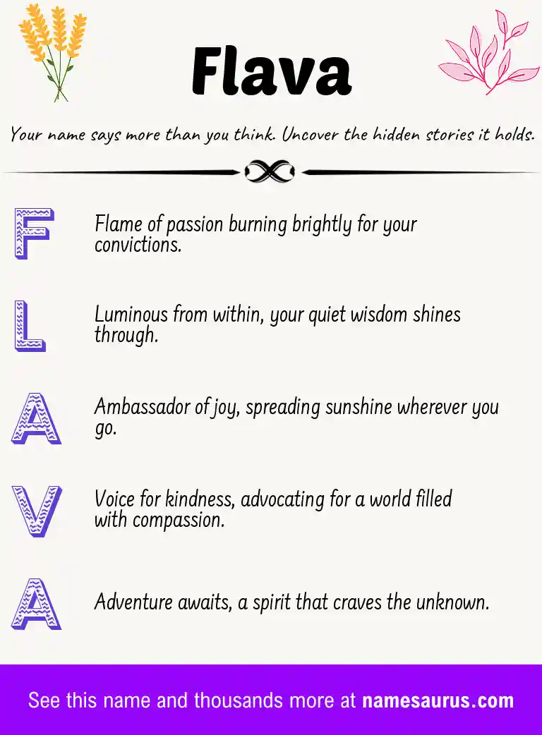 Acrostic poem about Flava.