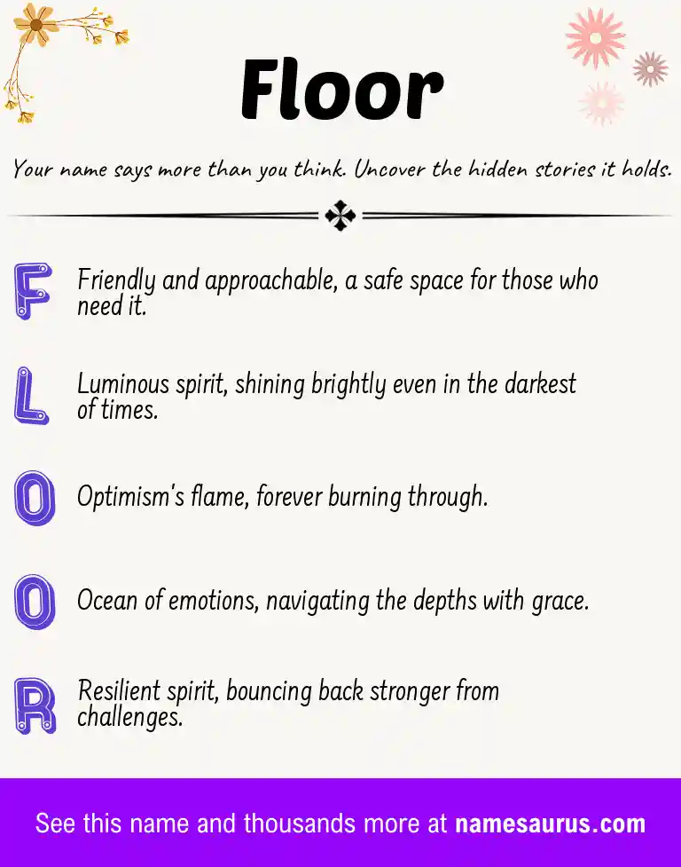 Acrostic poem about Floor.