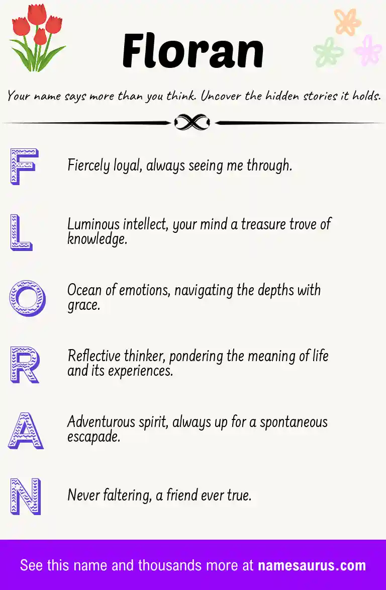 Acrostic poem about Floran.