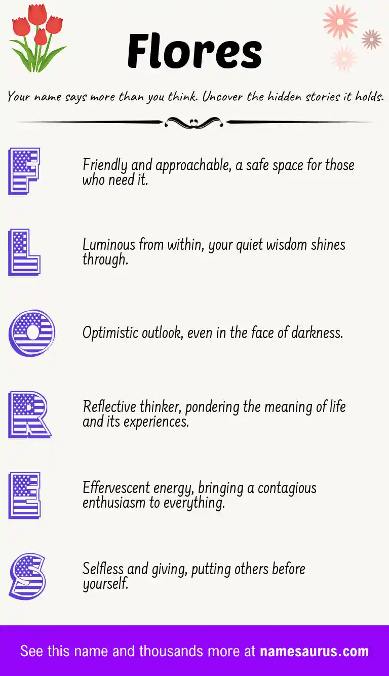Acrostic poem about Flores.