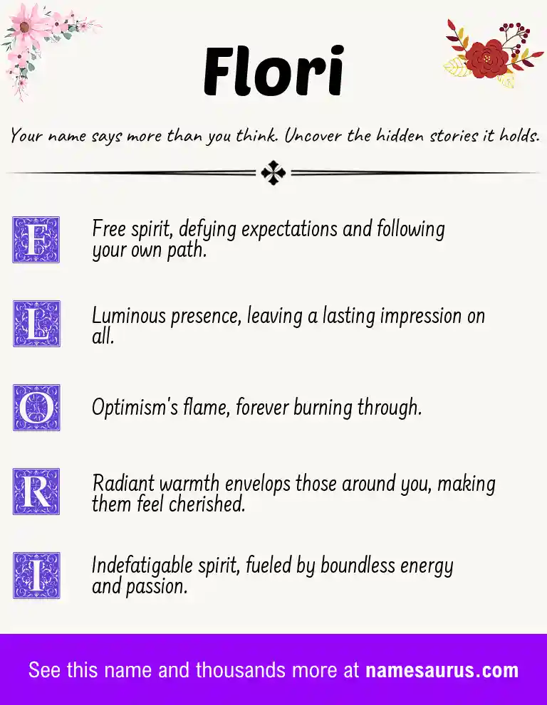 Acrostic poem about Flori.