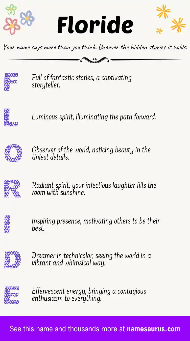 Acrostic poem about Floride.