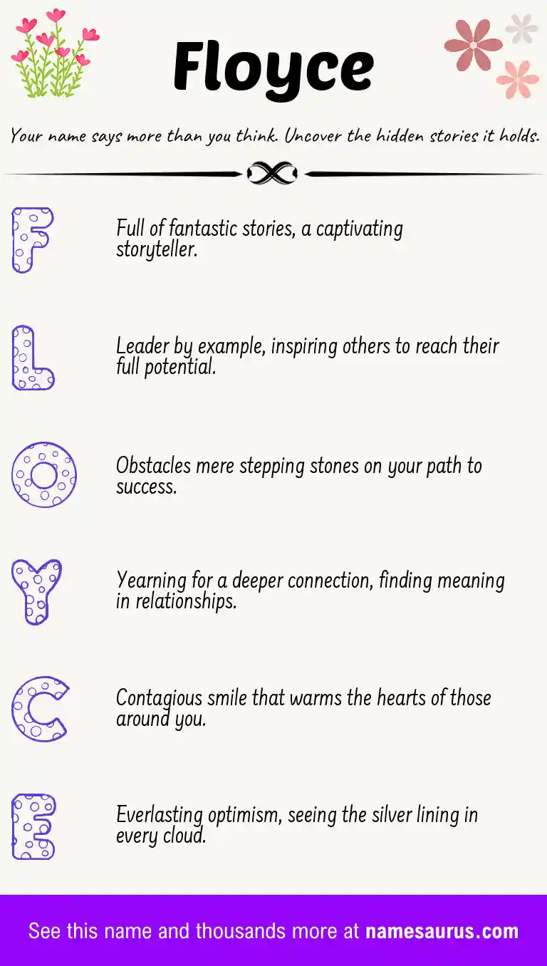 Acrostic poem about Floyce.