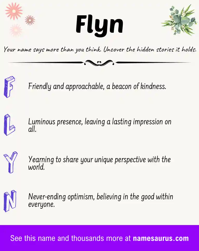Acrostic poem about Flyn.