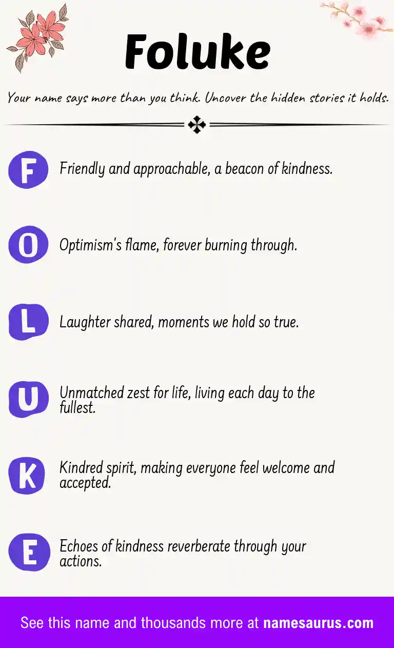 Acrostic poem about Foluke.