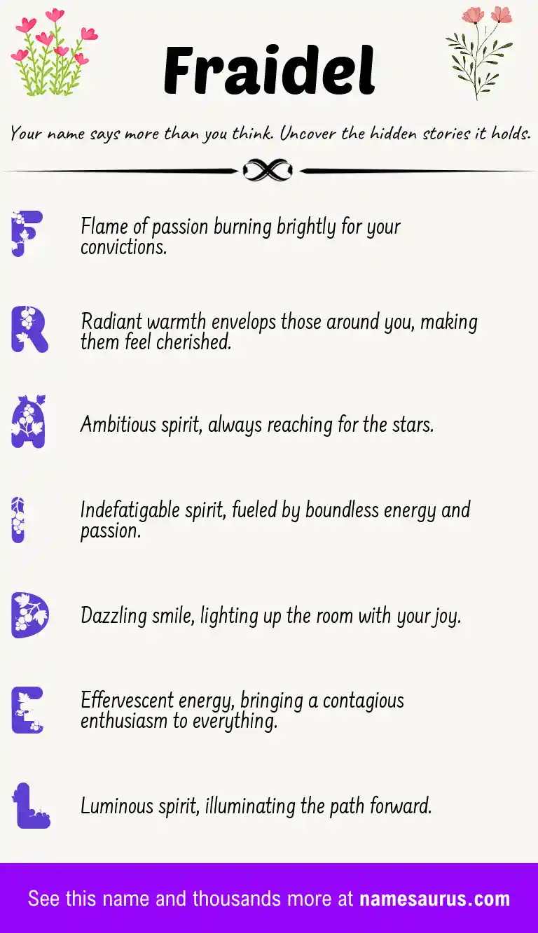 Acrostic poem about Fraidel.
