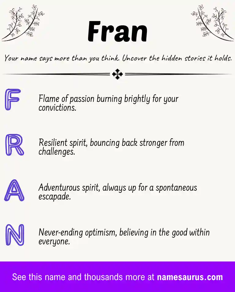Acrostic poem about Fran.
