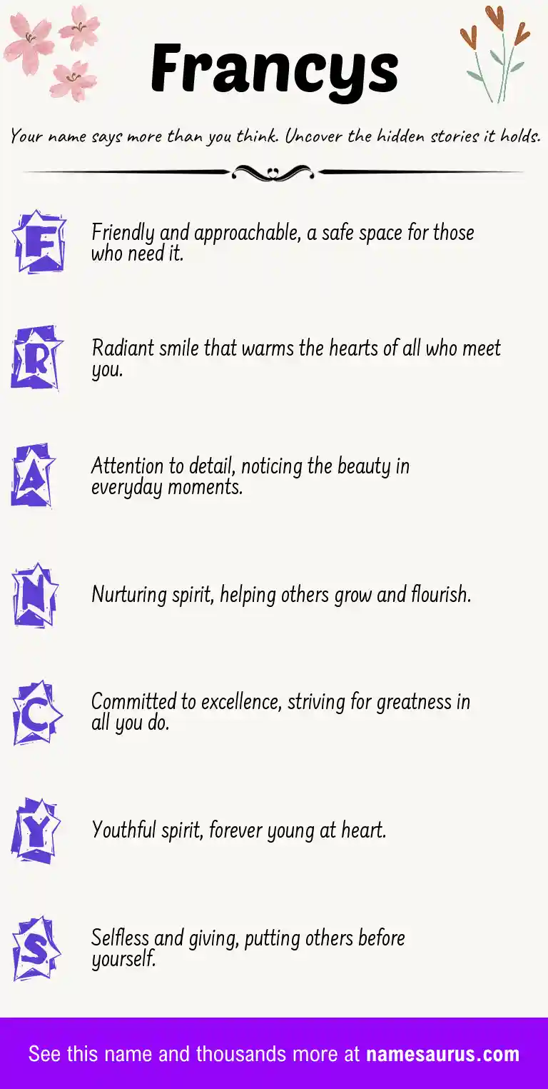 Acrostic poem about Francys.