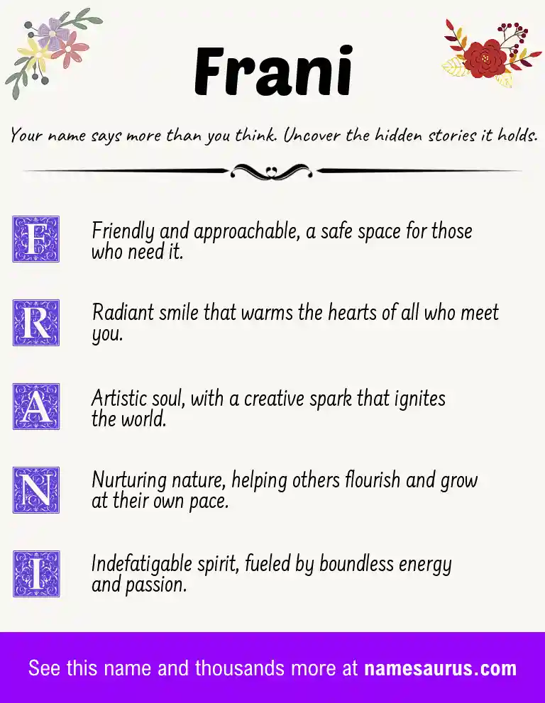 Acrostic poem about Frani.