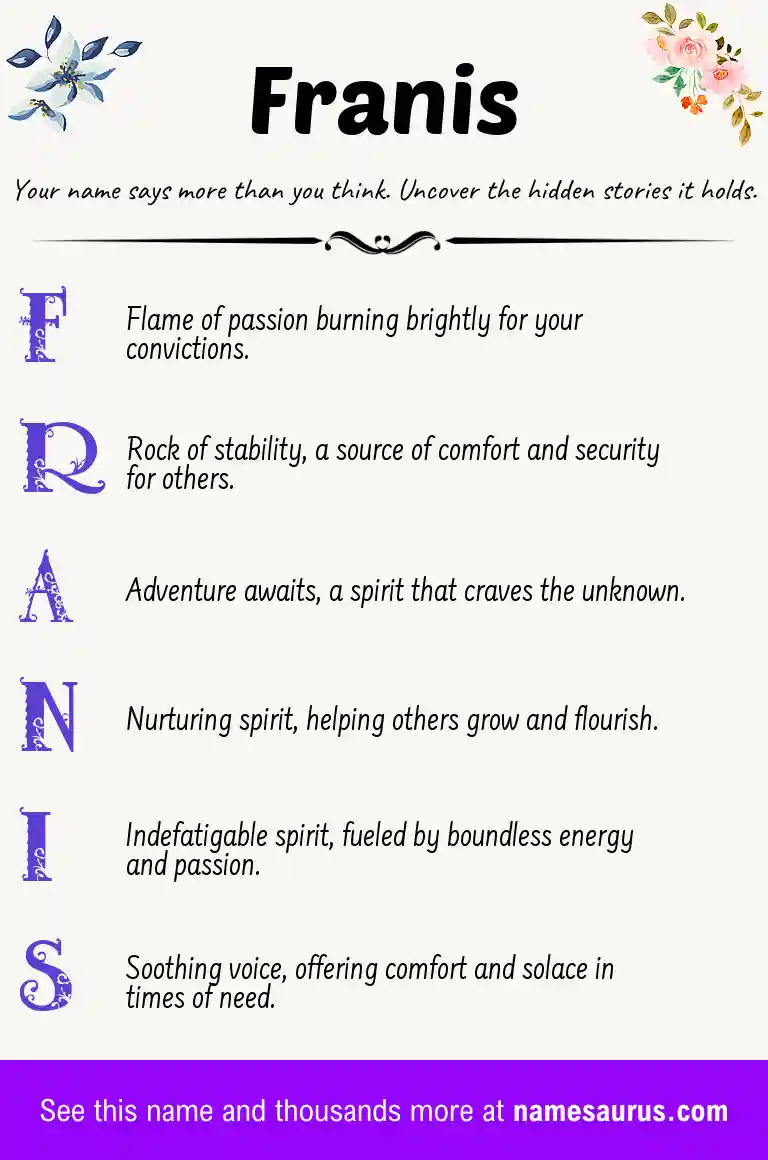 Acrostic poem about Franis.