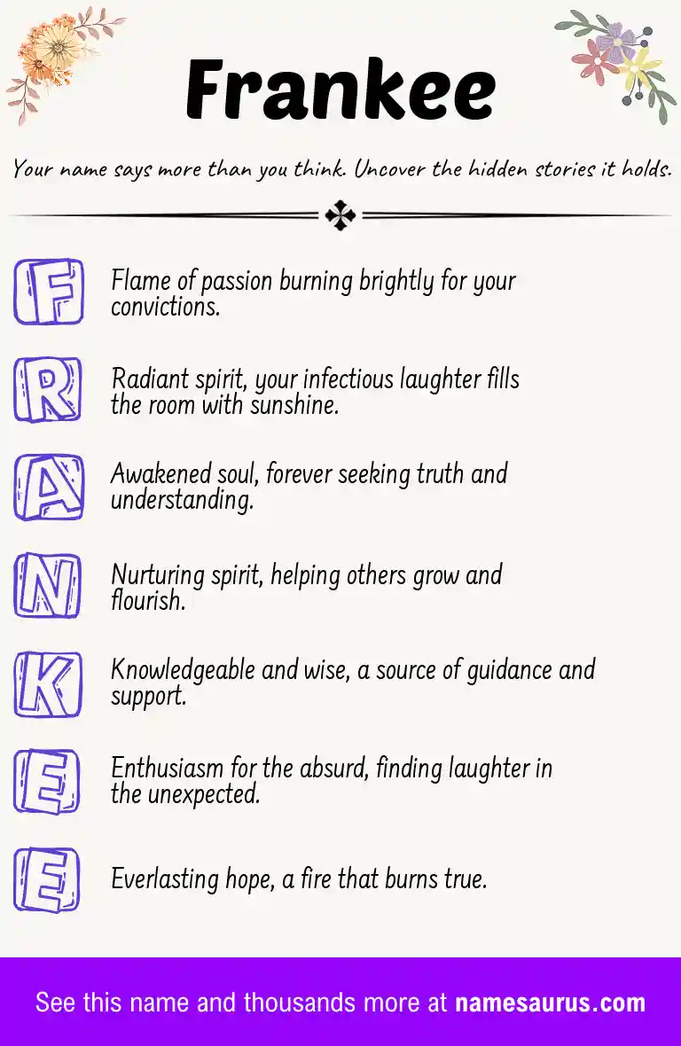 Acrostic poem about Frankee.