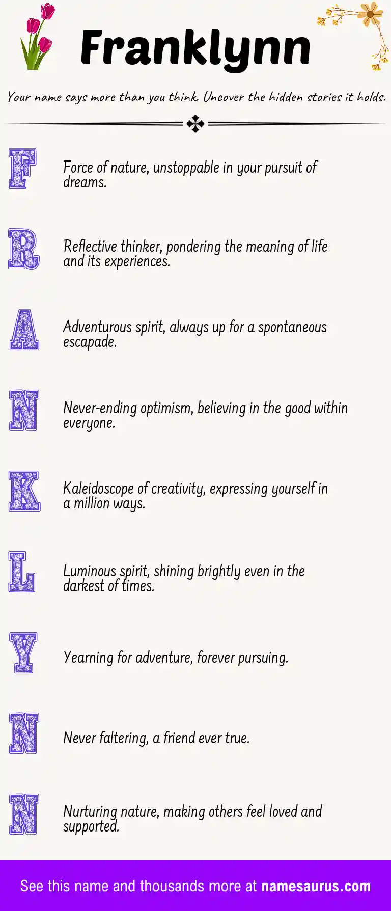 Acrostic poem about Franklynn.