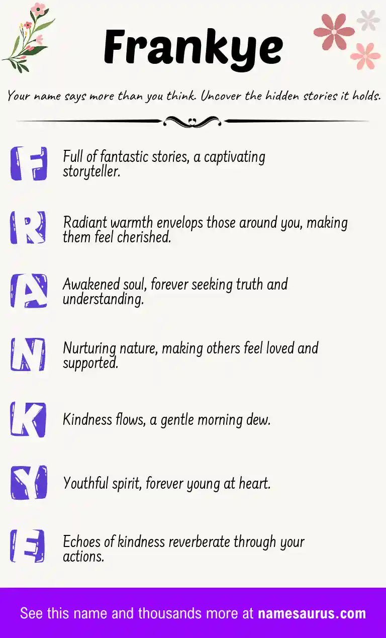 Acrostic poem about Frankye.