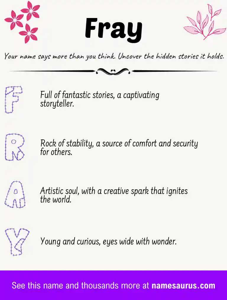Acrostic poem about Fray.