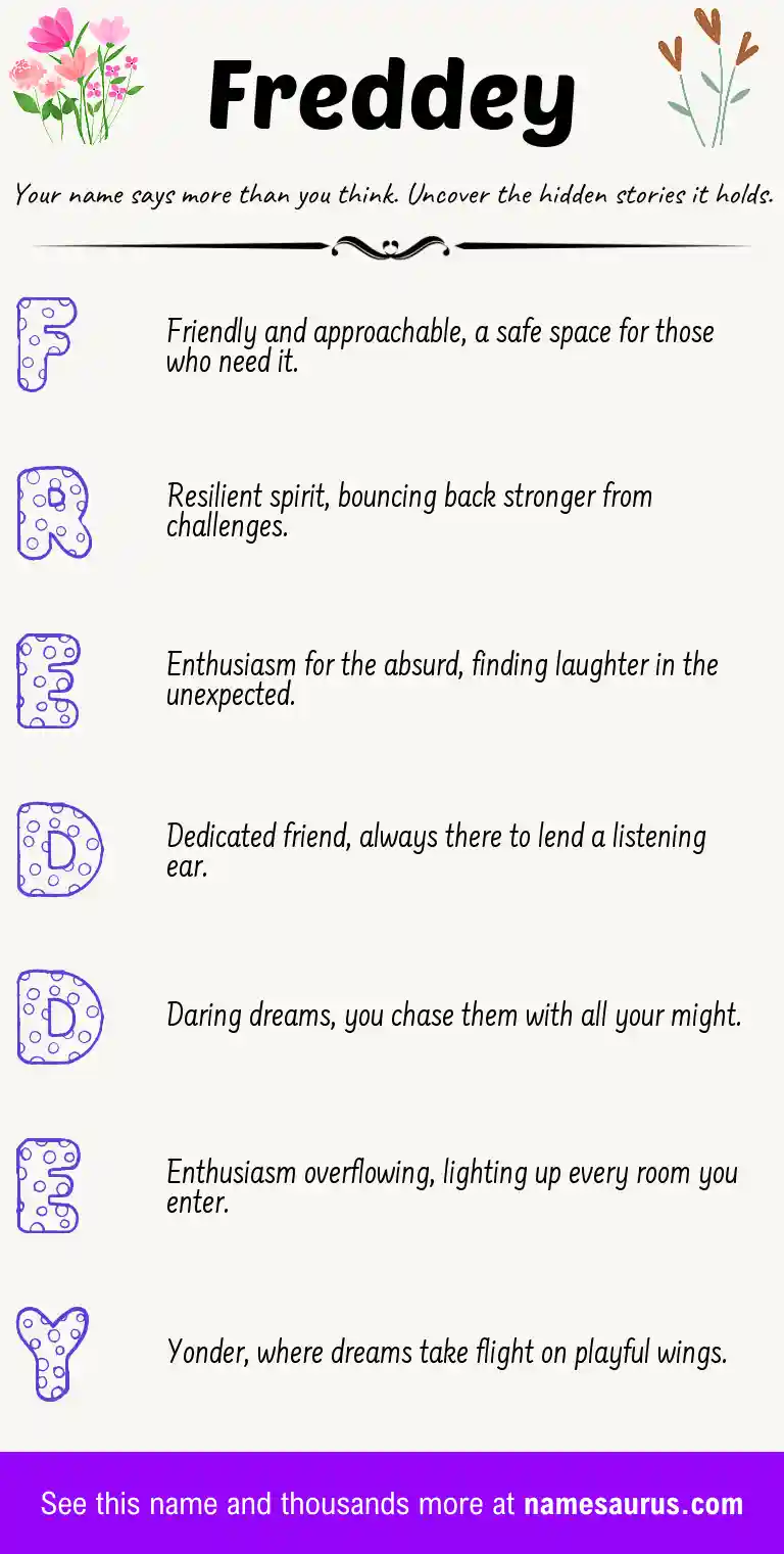 Acrostic poem about Freddey.
