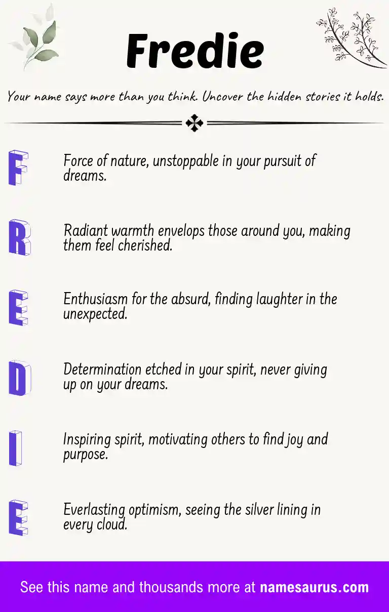 Acrostic poem about Fredie.