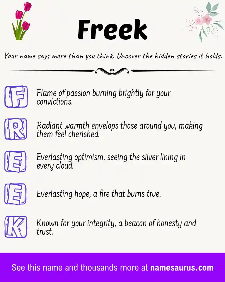 Acrostic poem about Freek.