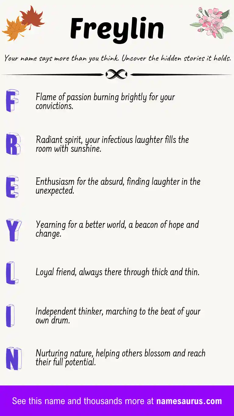 Acrostic poem about Freylin.