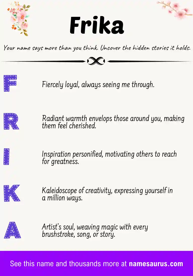 Acrostic poem about Frika.