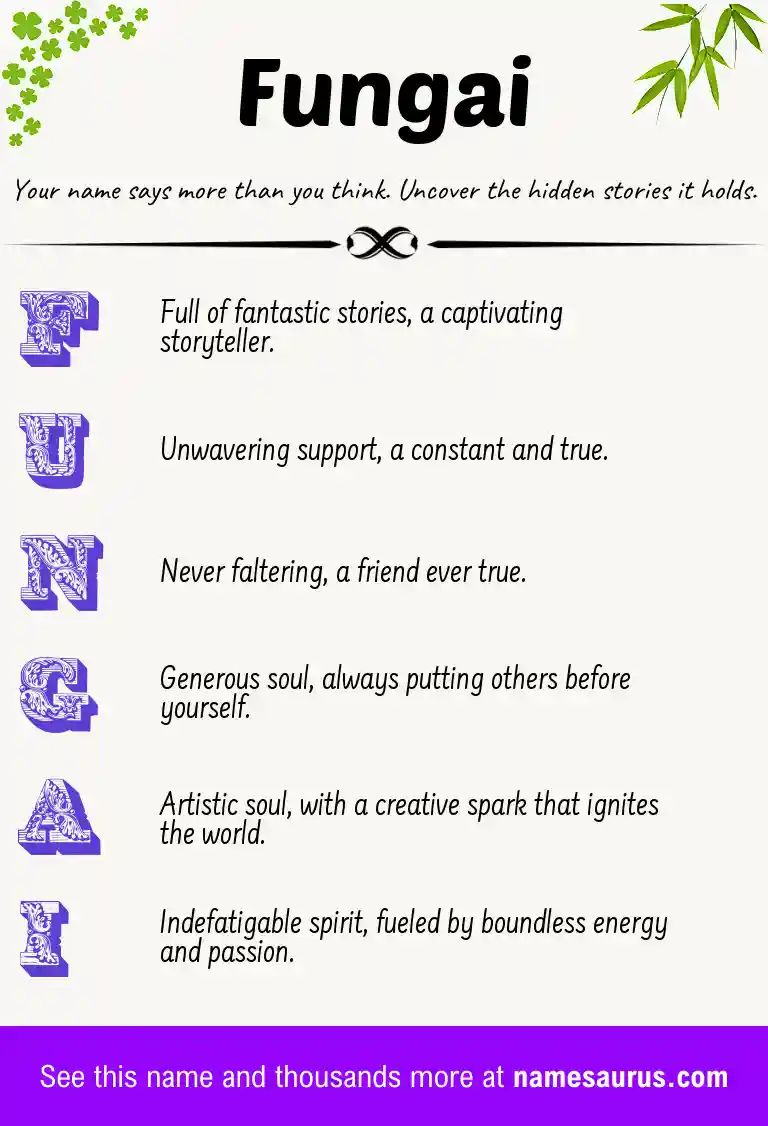 Acrostic poem about Fungai.