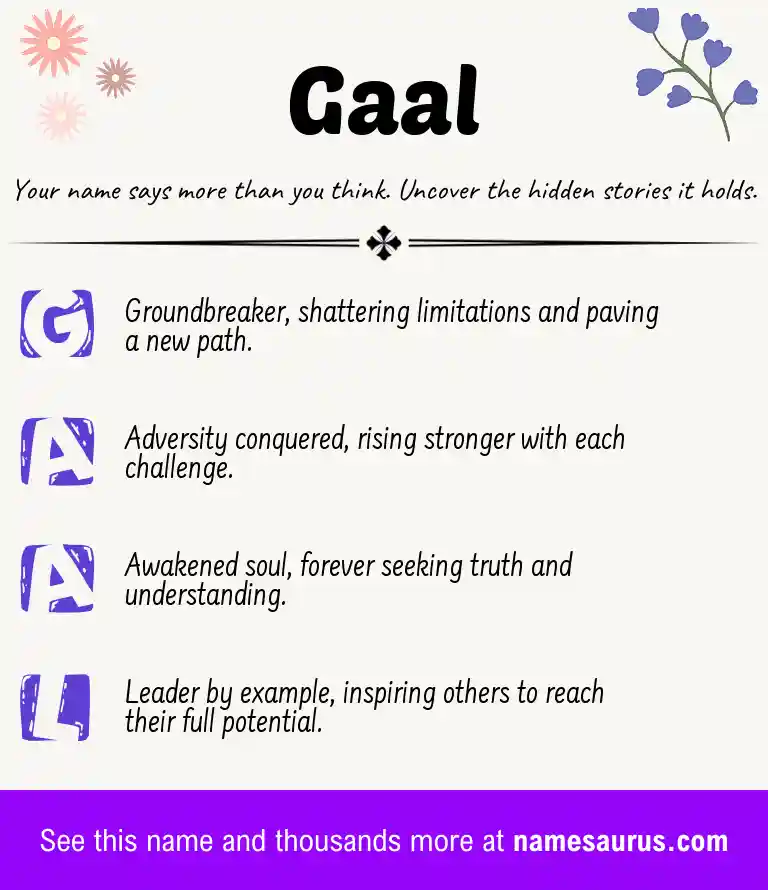 Acrostic poem about Gaal.