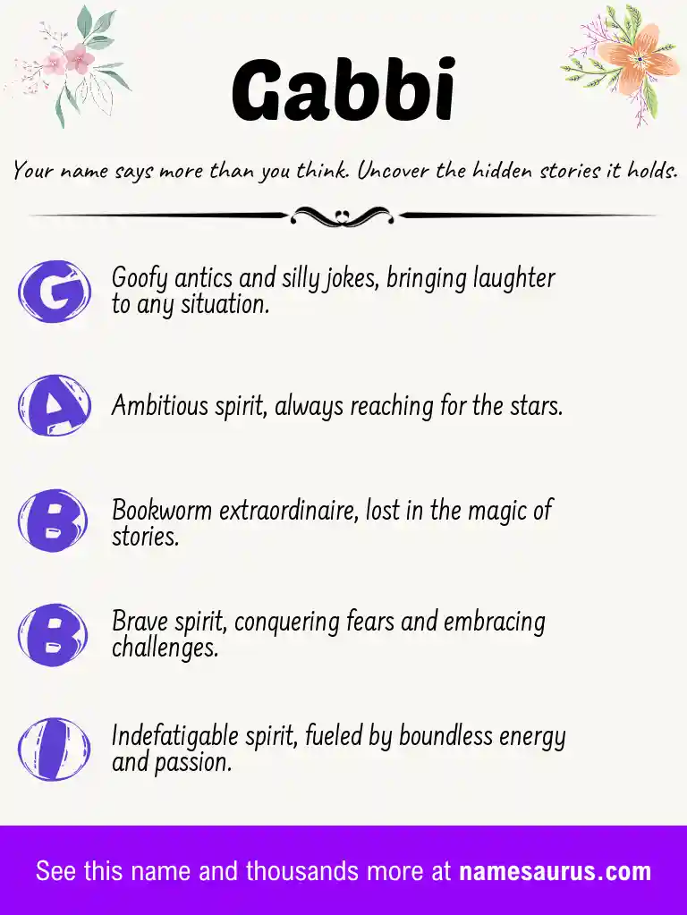Acrostic poem about Gabbi.