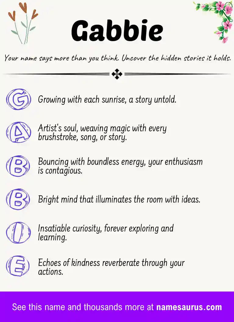 Acrostic poem about Gabbie.