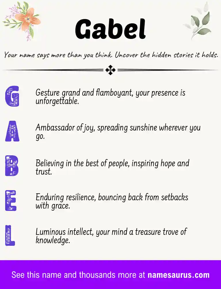 Acrostic poem about Gabel.